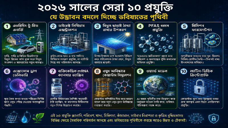 ২০২৬ সালের সেরা ১০ প্রযুক্তি: যে উদ্ভাবন বদলে দিচ্ছে ভবিষ্যতের পৃথিবী