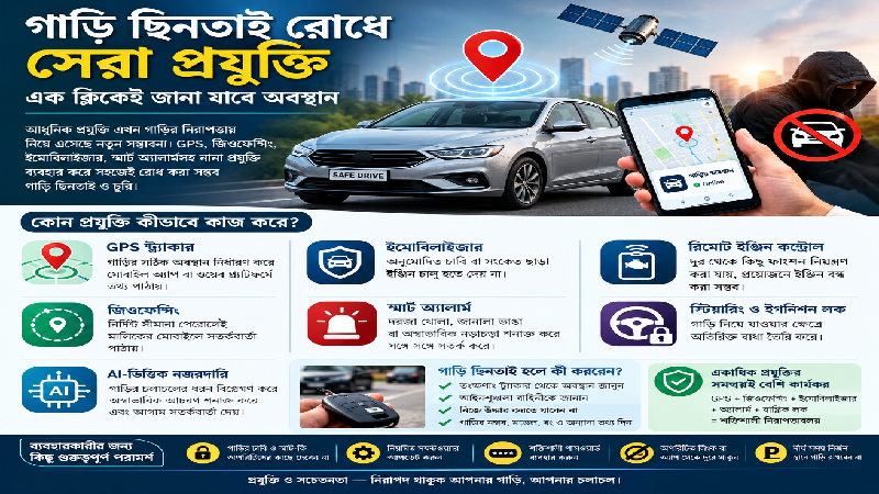 গাড়ি ছিনতাই রোধে সেরা প্রযুক্তি, এক ক্লিকেই জানা যাবে অবস্থান